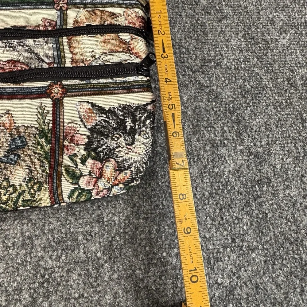 Vintage 80's/90s Kitty Cats Woven Tapestry Crossbody Purse